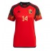 Camiseta Bélgica Dries Mertens #14 Primera Equipación para mujer Mundial 2022 manga corta